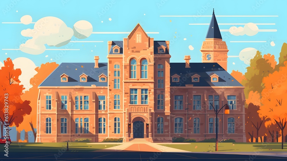 Flat illustration of a school
