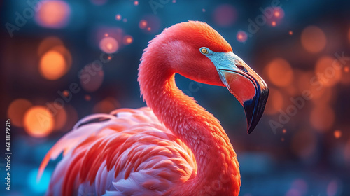 AI generative image of a realistic flamingo 
