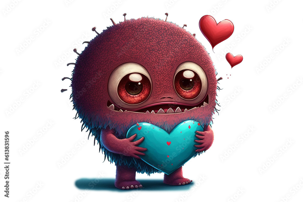 Monster Valentine Clipart Created with Generative AI Tools