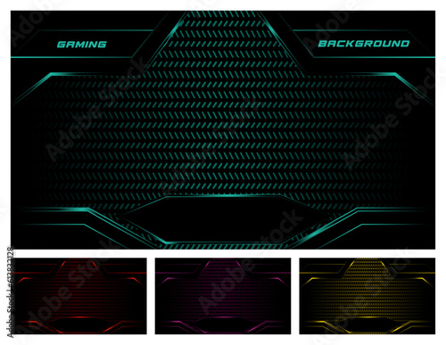 modern gaming background for game matches with spaces for team names and empty places for match schedules, with 4 different colors