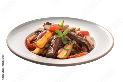 Lomo saltado on plate