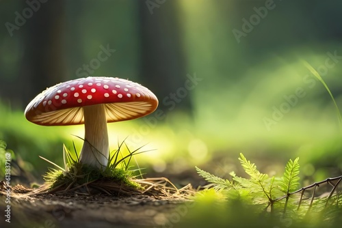 mushroom in the forest, generative ai