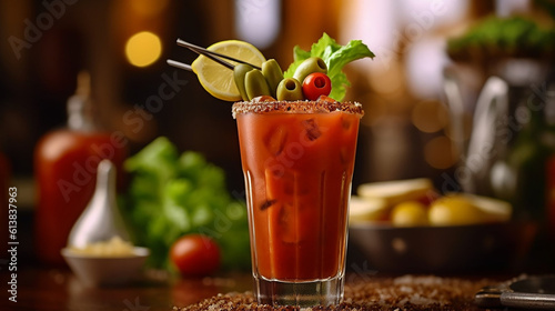 Wallpaper Mural Ai generative gourmet bloody mary coctail in a elegant presentation  Torontodigital.ca