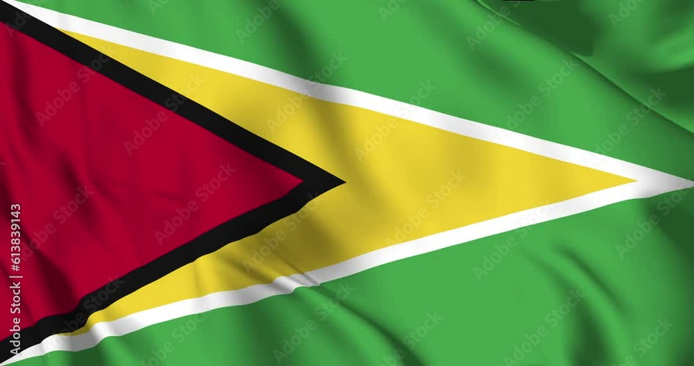 Guyana flag. Guyana flag background. 4k 60fps Guyana flag. Guyana flag background. 4k 60fps