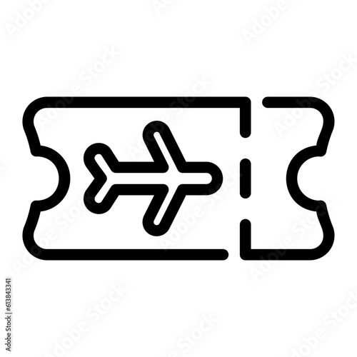 plane ticket line icon