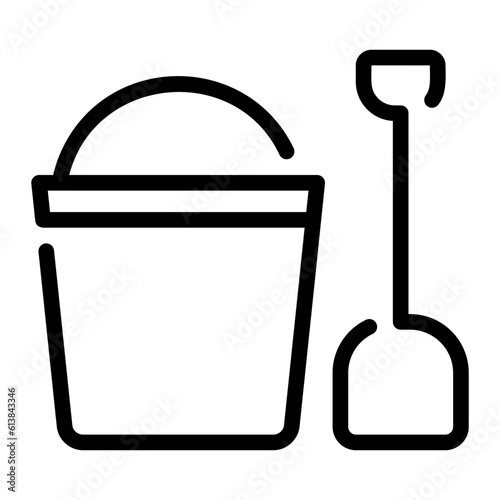 sand bucket line icon