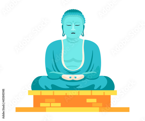 Buddha statue - modern flat design style single isolated image