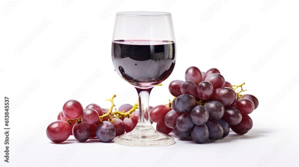 glass of wine and grapes, ai generative