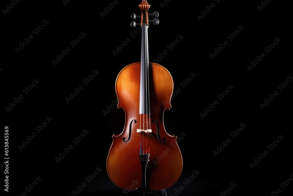 violin isolated on black, ai generative violin isolated on black, ai generative