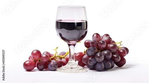 glass of wine and grapes, ai generative
