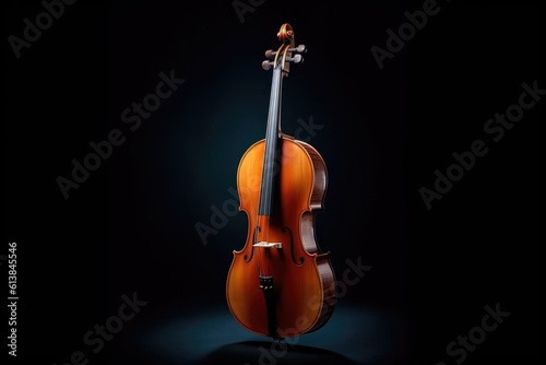 violin isolated on black, ai generative