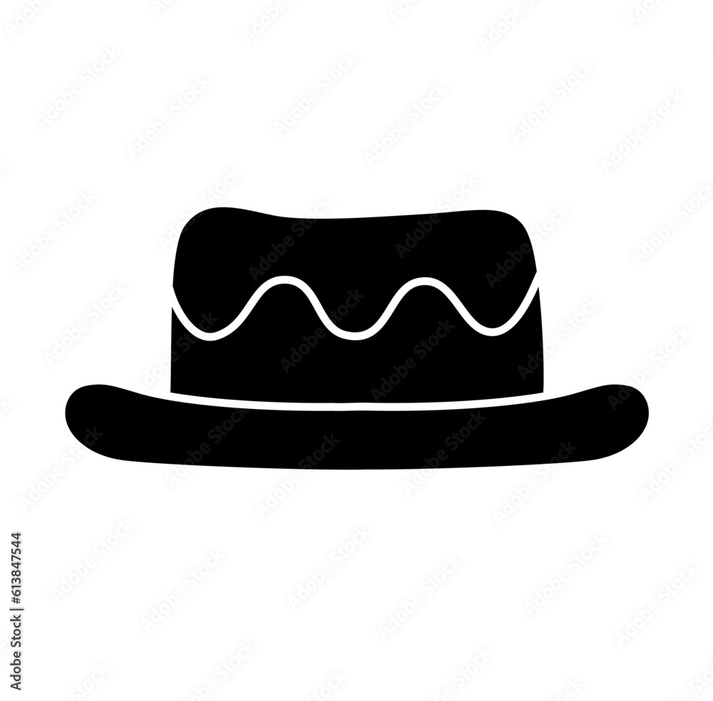 Cute man hat silhouette