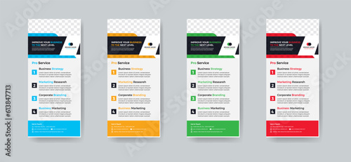Modern creative corporate business dl flyer or rack card layout concept background flyer brochure cover template for grow up your business to the next level
