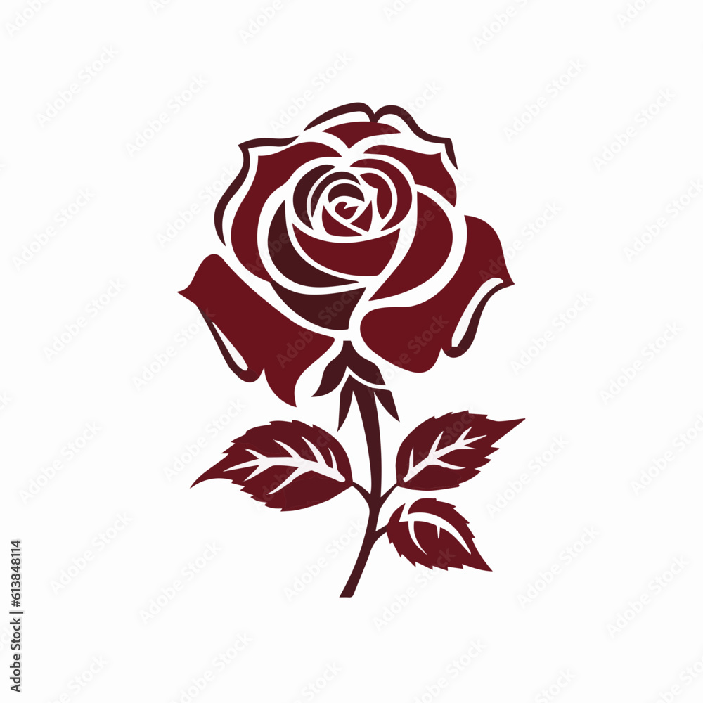Black and White Rose Vector Illustration
