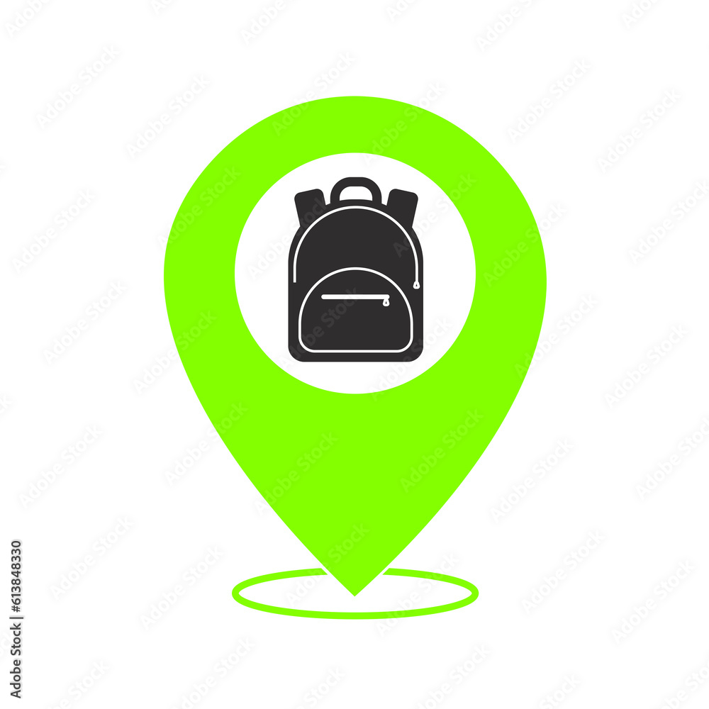 Obraz premium green location backpack icon