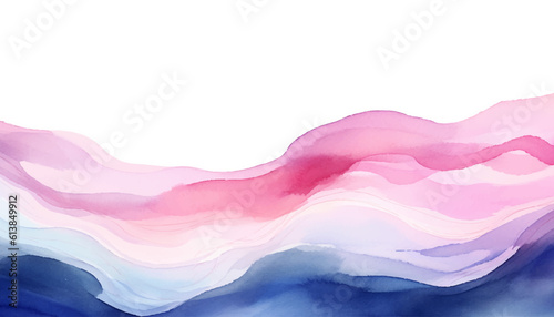 Abstract wave background. Vector illustration. Can be used for advertisingeting, presentation. Watercolor background. Blue, navy, indigo and pink, rose, blush colored waves.