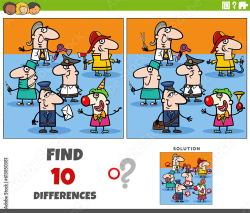 differences activity with cartoon people of different professions © Igor Zakowski