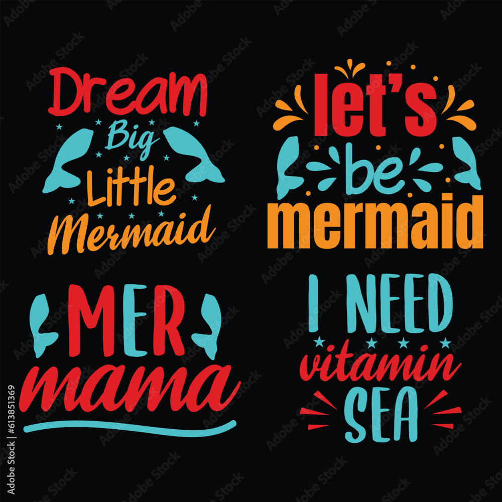 Mermaid T Shirt Design Bundle
