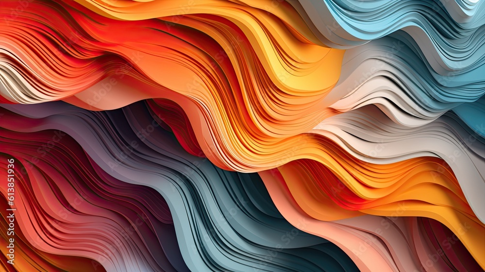 Abstract wavy background texture, creative waves with psychedelic concept, fluid art design, liquid material flow, multilayered backdrop for print, vivid and bright colors - Generative ai Abstract wavy background texture, creative waves with psychedelic concept, fluid art design, liquid material flow, multilayered backdrop for print, vivid and bright colors - Generative ai