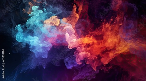 Colored water smoke background, liquid dissolving texture - Generative ai