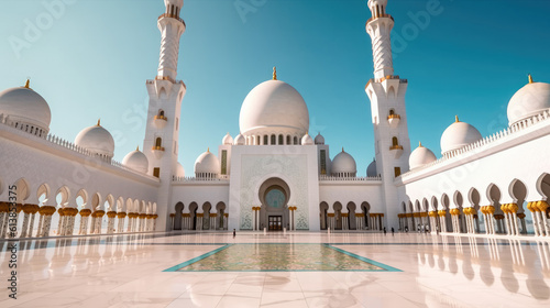 Sheikh Zayed Grand Mosque in Abu Dhabi showcasing architectural design and details 