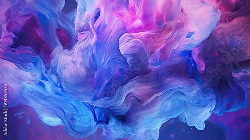 Abstract wavy background, layered texture with overlapping thick waves, psychic and dreamy backdrop, multicolored graphic for wallpaper or print materials, wide design - Generative Ai