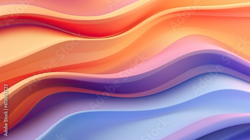 Abstract wavy background  layered texture with overlapping thick waves  psychic and dreamy backdrop  multicolored graphic for wallpaper or print materials  wide design - Generative Ai