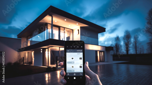 Smart home  management homes with solar panels Ggenerative AI.