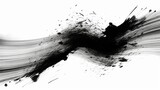 Abstract ink black strokes. Generative AI