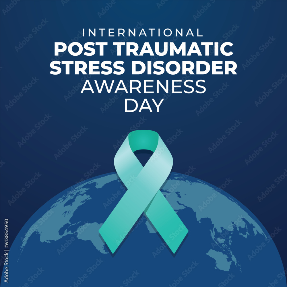 post traumatic stress disorder design template with ribbon. awareness ...
