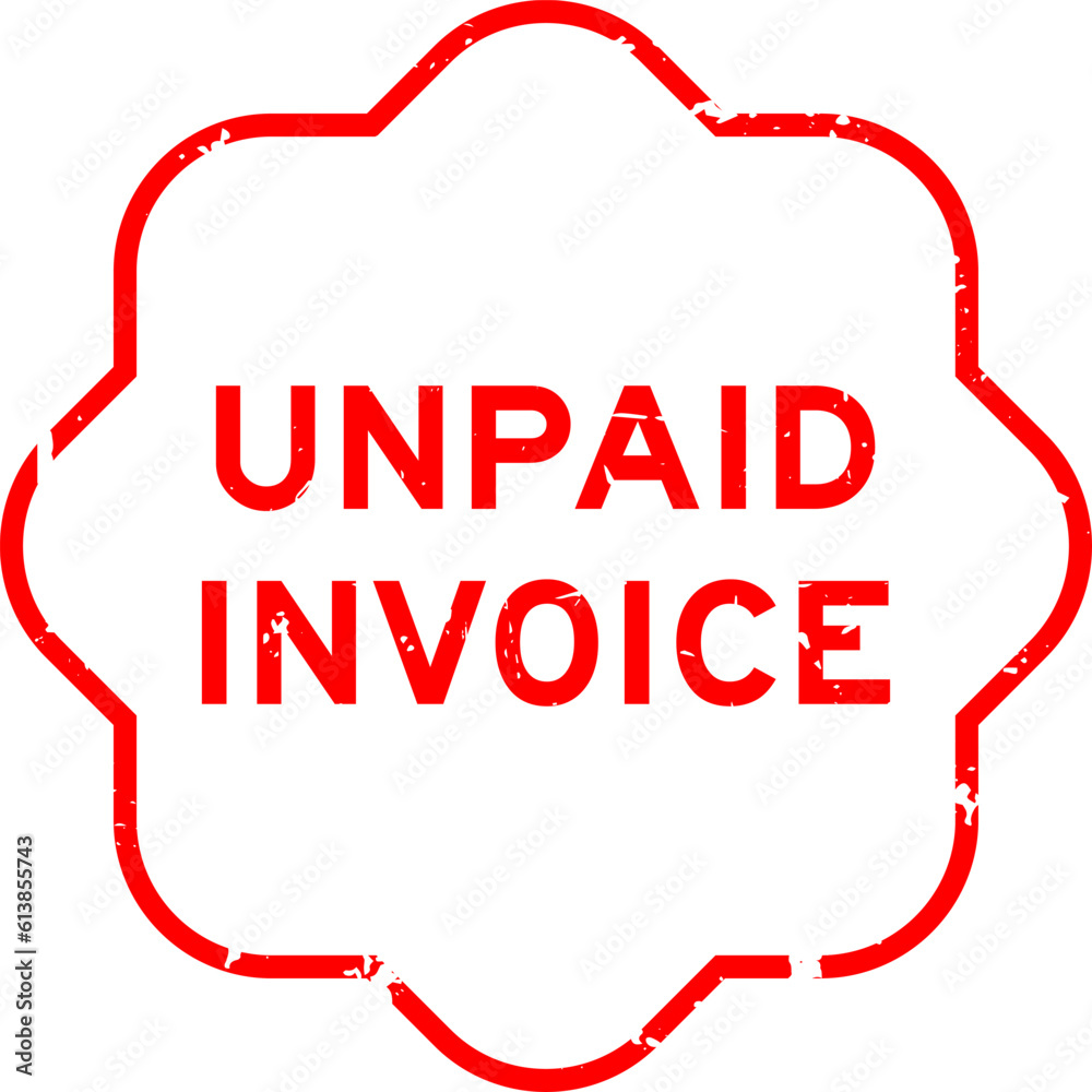 Fototapeta premium Grunge red unpaid invoice word rubber seal stamp on white background