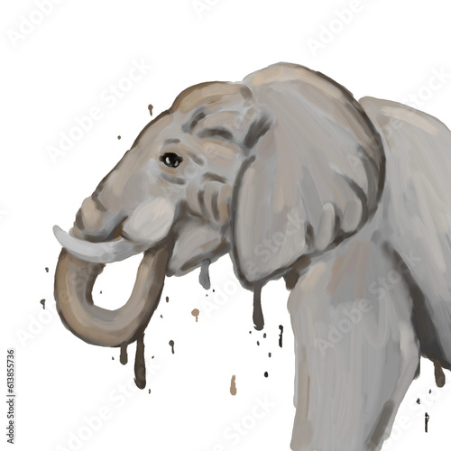 African elephant drawing (ID: 613855736)
