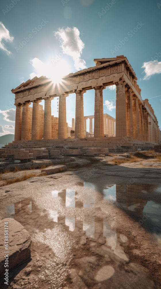 Obraz premium Historical and architectural beauty of the attraction. Generative AI