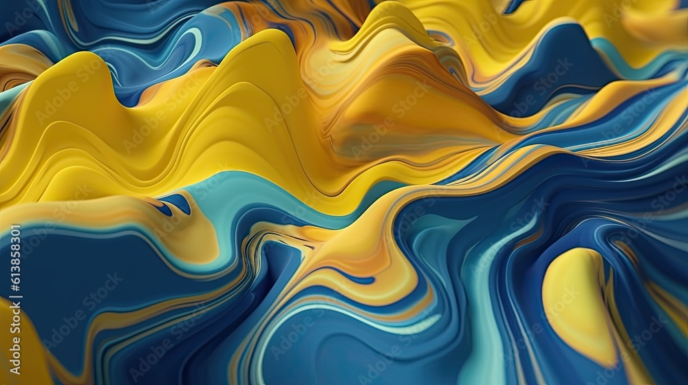 Abstract wavy liquid texture background, psychedelic and calming graphic, modern business backdrop with contrast colors, psychic liquify material, plastic - Generative ai Abstract wavy liquid texture background, psychedelic and calming graphic, modern business backdrop with contrast colors, psychic liquify material, plastic - Generative ai