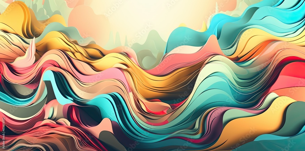 Abstract wavy liquid texture background, psychedelic and calming graphic, modern business backdrop with contrast colors, psychic liquify material, plastic - Generative ai Abstract wavy liquid texture background, psychedelic and calming graphic, modern business backdrop with contrast colors, psychic liquify material, plastic - Generative ai
