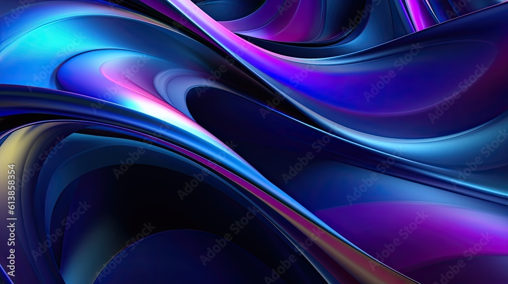 Abstract wavy liquid texture background, psychedelic and calming graphic, modern business backdrop with contrast colors, psychic liquify material, plastic - Generative ai