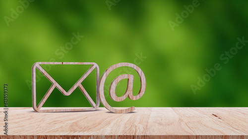 Email symbol at commercial and envelope, Internet correspondence. Concept of email address, Contacts and communication, Business representations on the Internet and social media, Feedback
