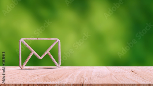Envelope symbol at commercial, Internet correspondence. Concept of email address, Contacts and communication, Business representations on the Internet and social media, Feedback