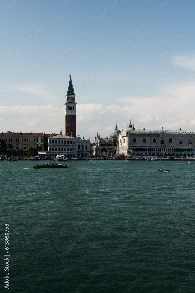 View of San Mark's Square in Venice from the channel of Giudecca