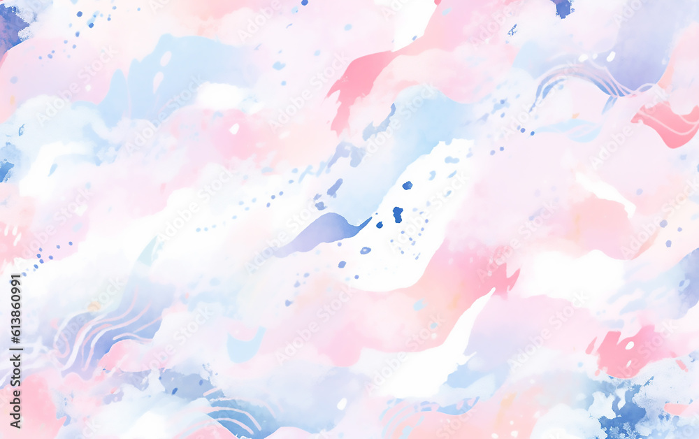 Abstract blue and pink watercolor background with splashes. Soft colors. Generative AI technology. Abstract blue and pink watercolor background with splashes. Soft colors. Generative AI technology.