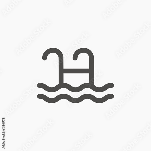 Swimming pool flat icon vector. Fitness, swim vector illustration. Water, sport, gym symbol sign