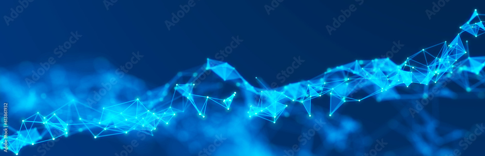 Abstract illustration with connected dots and lines. Digital network background. The concept of science, technology. 3D Abstract illustration with connected dots and lines. Digital network background. The concept of science, technology. 3D