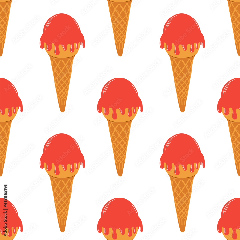 Seamless pattern of popsicle ice cream.