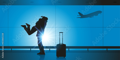 Concept de la joie des retrouvailles après une séparation, avec un couple qui se retrouve à l’aéroport.