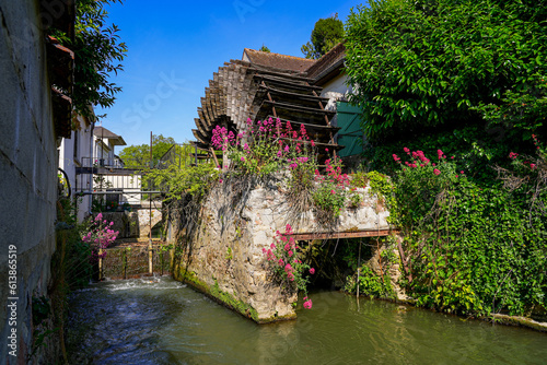 Old disused wheel of the Moulin Bichat (