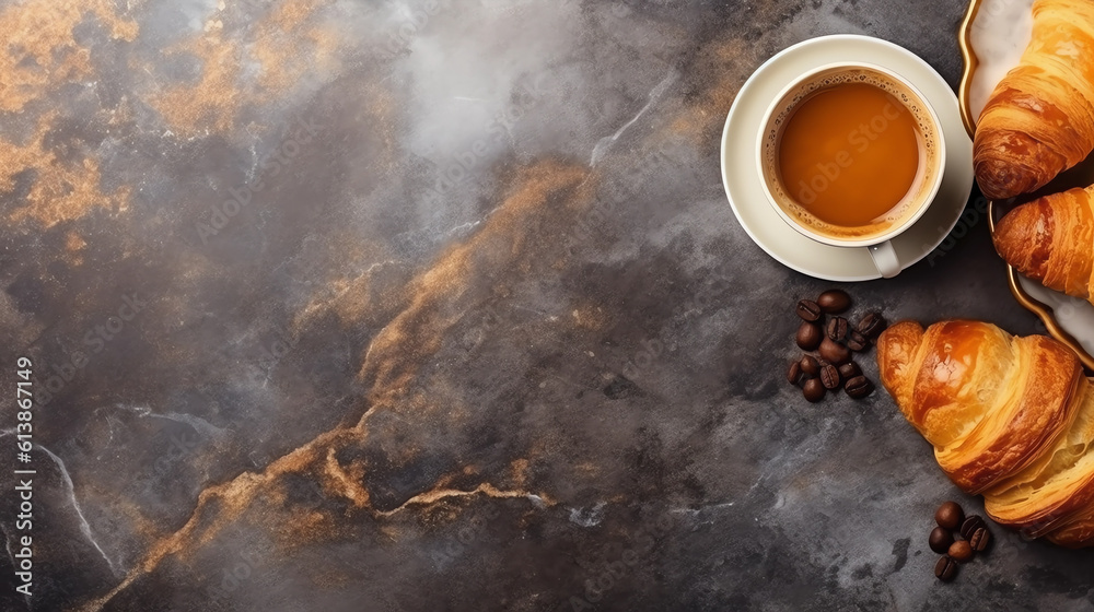 Delicious breakfast coffee and bread picture
Delicious breakfast coffee and bread picture