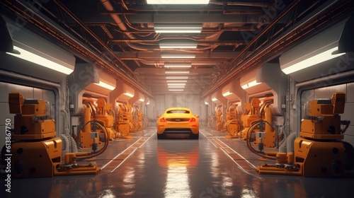 Auto assembly line of cars ...
