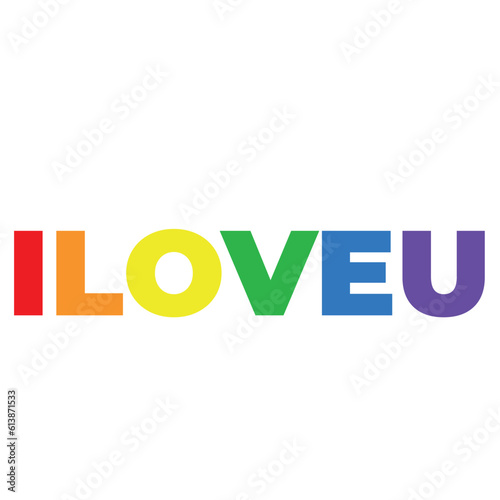 A beautiful and abbreviated way to write I love you with the colors that identify the lgbt community