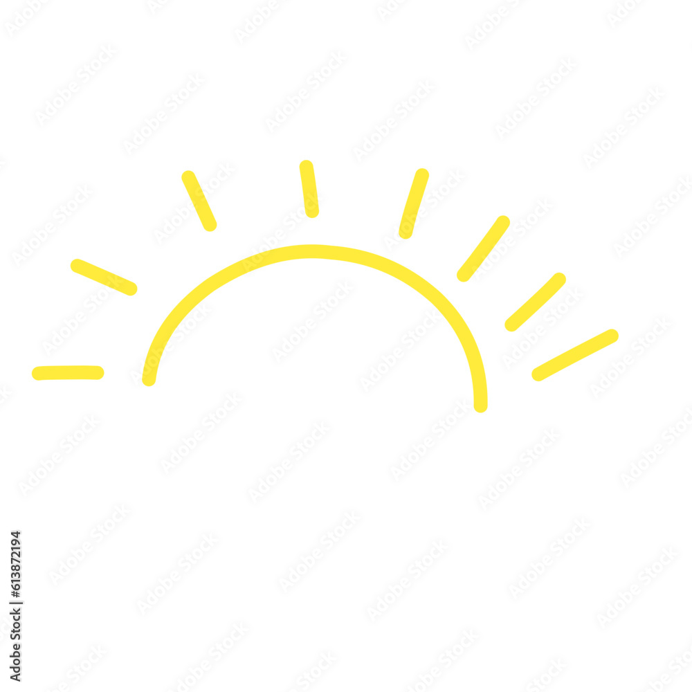 Obraz premium Sun Line Hand Drawn