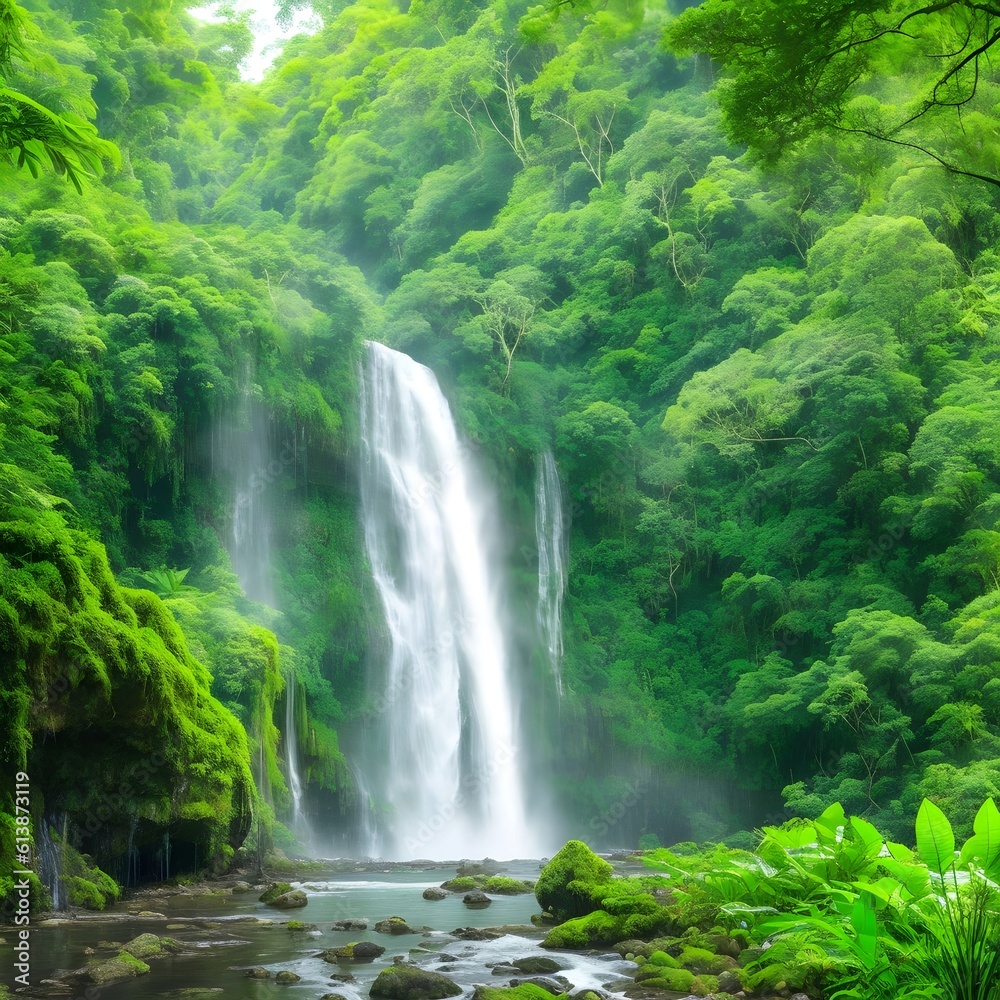 waterfall in the forest waterfall in the forest